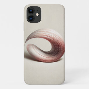 Modern Abstract Spiral Vortex Art - Elegant Rose G iPhone 11 Case