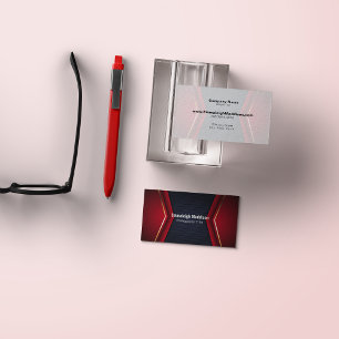 Modern Abstract Sporty Design Navy Blue Red Business Card
