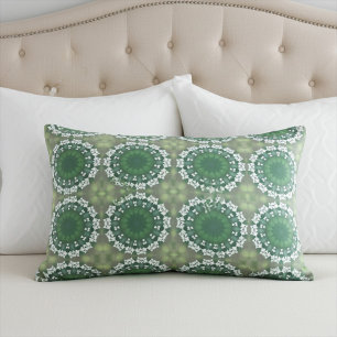 Modern Abstract Spring Green Floral Pattern Accent Pillow