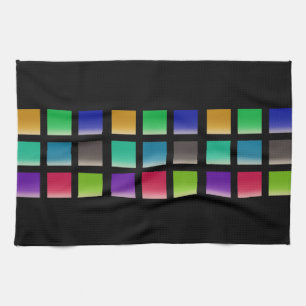 Modern Abstract Squares Pattern Kitchen Towel
