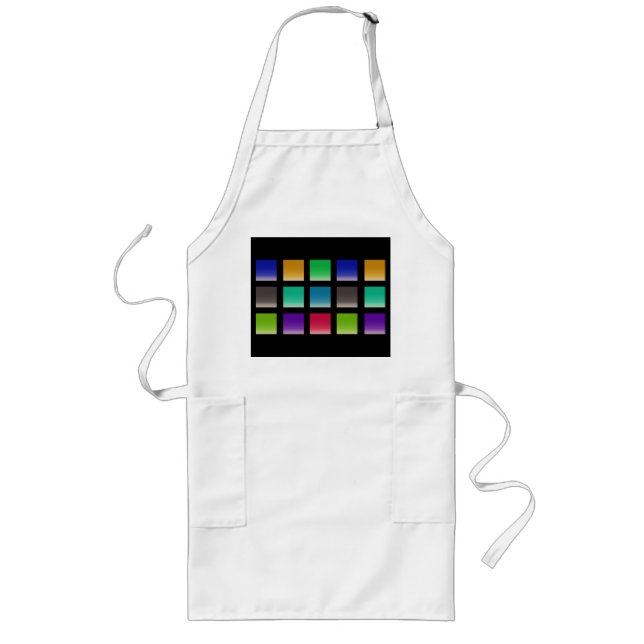 Modern Abstract Squares Pattern Long Apron (Front)