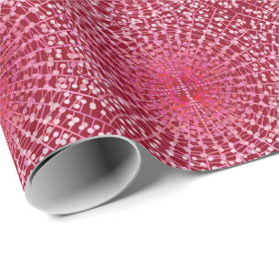 Modern Abstract Starburst, Burgundy and Pink Wrapping Paper