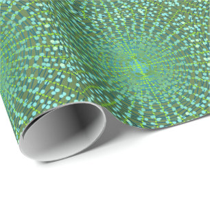 Modern Abstract Starburst, Jade Green and Aqua Wrapping Paper