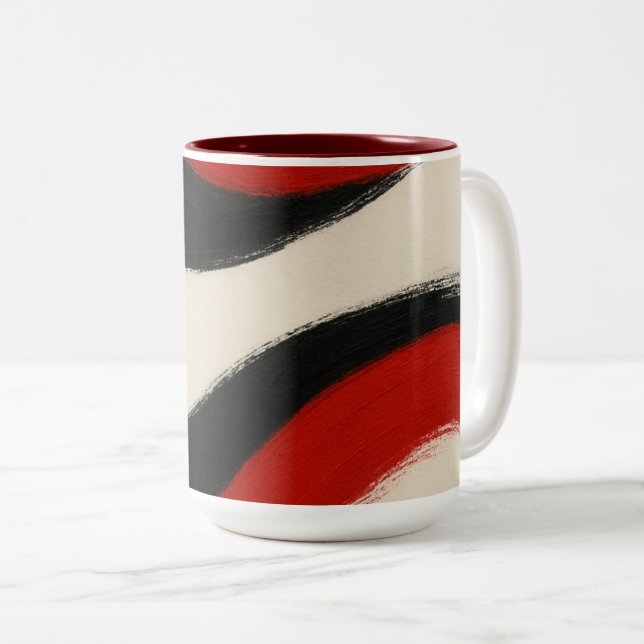 Modern Abstract Stripe Accent Mug (Front Right)