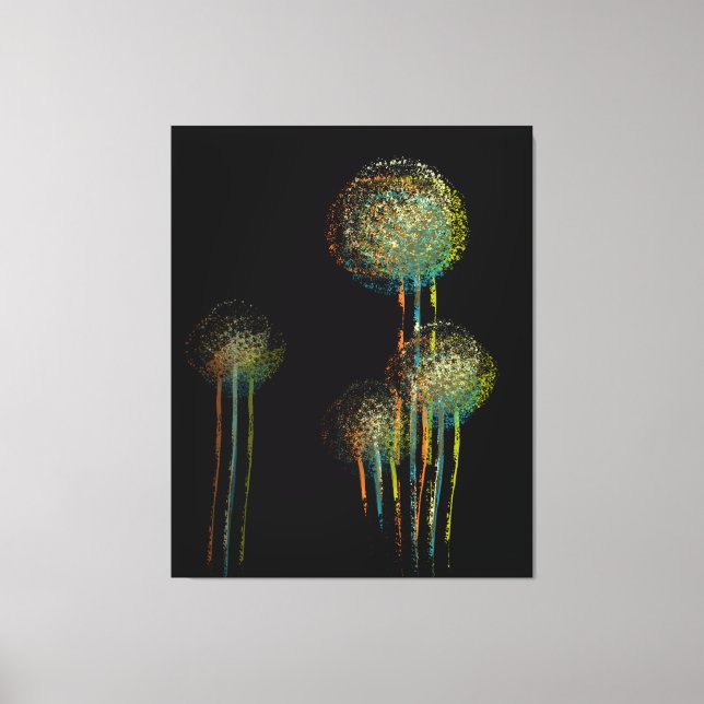 Modern Abstract Summer Flower Trees Canvas Print (Front)