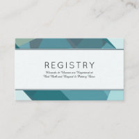 Modern, Abstract Teal Registration Cards