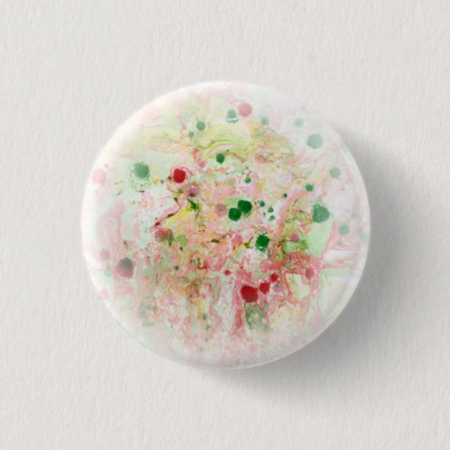 Modern Abstract Template Trendy Pink Red Yellow 1 Inch Round Button (Front)