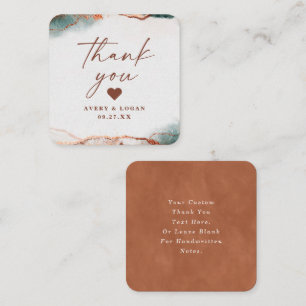 Modern Abstract Terra Cotta Fall Wedding Thank You Card