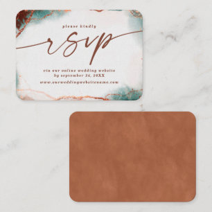 Modern Abstract Terra Cotta Wedding Website RSVP Enclosure Card