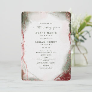 Modern Abstract Terra Rosa Pink Wedding Ceremony Program