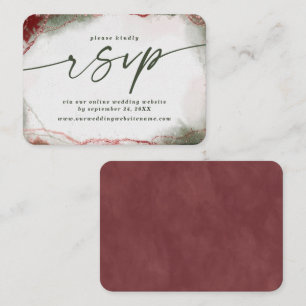 Modern Abstract Terra Rosa Wedding Website RSVP Enclosure Card