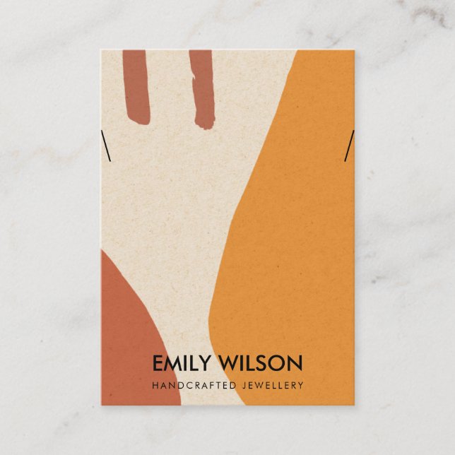 MODERN ABSTRACT TERRACOTTA ART NECKLACE DISPLAY BUSINESS CARD (Front)