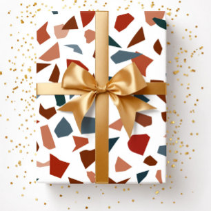 Modern Abstract Terrazzo Marble Pattern Wrapping Paper
