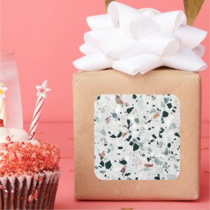 Modern Abstract Terrazzo Pattern Square Sticker