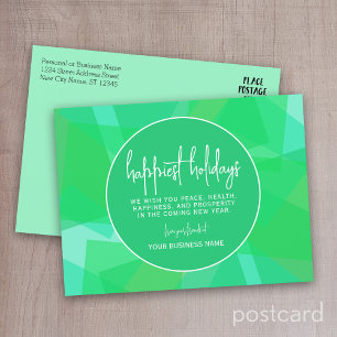 Modern Abstract Transparent Colour Green - Happies Holiday Postcard
