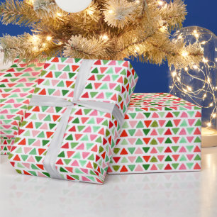 Modern Abstract Triangle Christmas Pattern Wrapping Paper