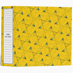 Modern Abstract Triangle Pattern Custom Yellow Binder