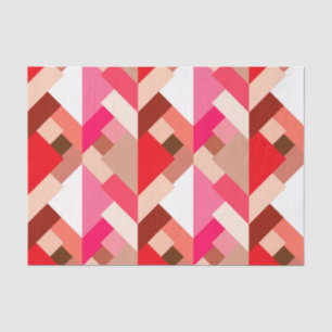 Modern Abstract Triangles, Coral Red and Pink Tissue Paper