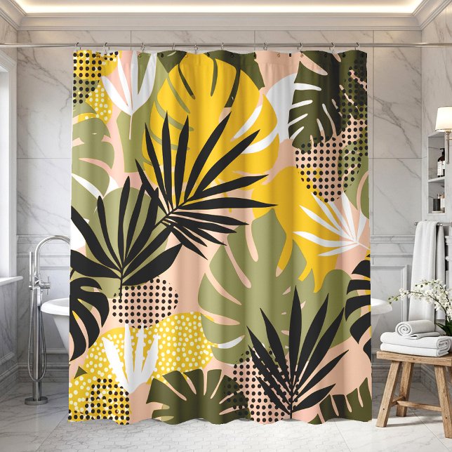 Modern Abstract Tropical Leaves & Polka Dots  (Creator Uploaded)
