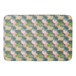 Modern Abstract Tropical Pattern Bath Mat