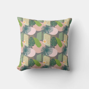 Modern Abstract Tropical Pattern Throw Pillow