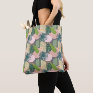 Modern Abstract Tropical Pattern Tote Bag