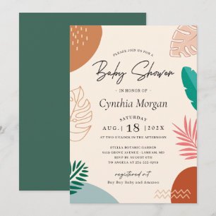 Modern Abstract Tropical Summer Cute Baby Shower Invitation