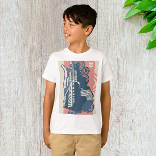 Modern Abstract Urban Background Vibrant Cityscape T-Shirt