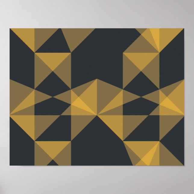 Modern, abstract, urban geometric triangle pattern poster (Front)