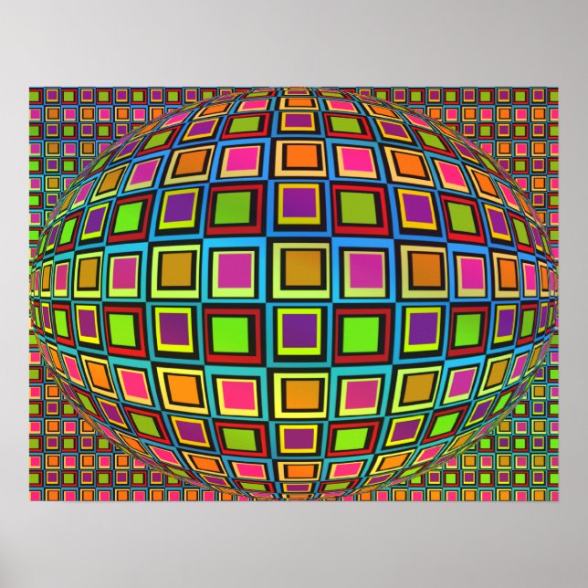 Modern Abstract Visual Variety Colourful Poster (Front)