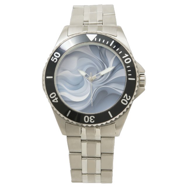 "Modern Abstract Watch Face – Blue Marble Timepiec (Front)