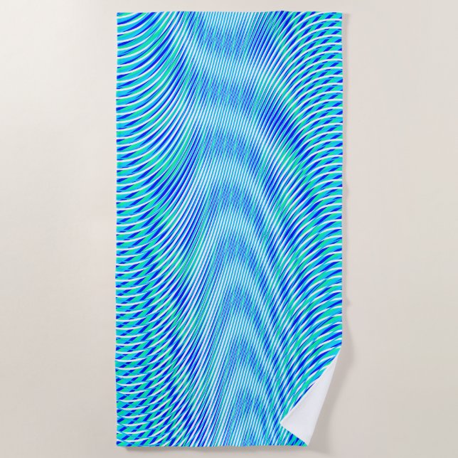    Modern Abstract Water Summer Psychedelic Trippy Beach Towel (Front)