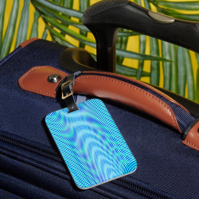    Modern Abstract Water Summer Psychedelic Trippy Luggage Tag (Front Insitu 1)