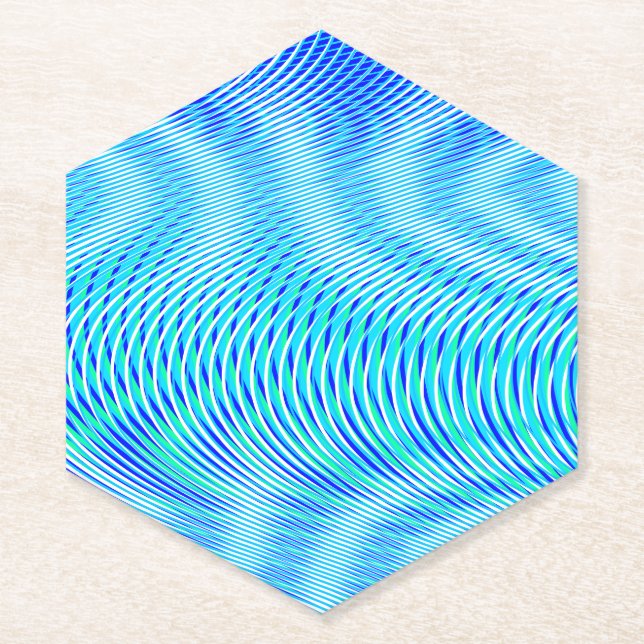    Modern Abstract Water Summer Psychedelic Trippy Paper Coaster (Front)