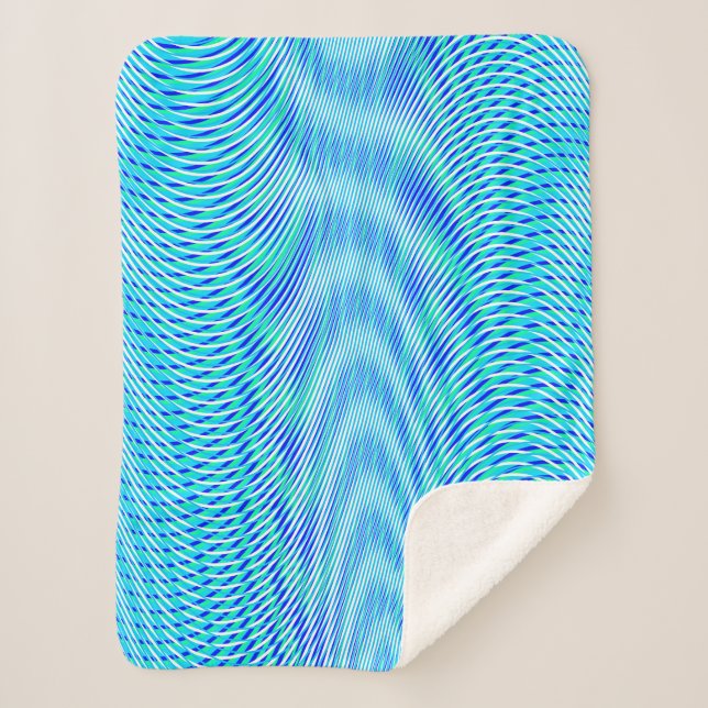    Modern Abstract Water Summer Psychedelic Trippy Sherpa Blanket (Front)