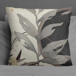 Modern Abstract Watercolor Black Throw Pillow<br><div class="desc">Stylish throw pillow features an artistic abstract design in a cream and black color palette. An artistic abstract design features a watercolor leaf and a geometric circle composition with shades of grey with black and gold accents on a creamy ivory background. This abstract composition is built on combinations of repeated...</div>