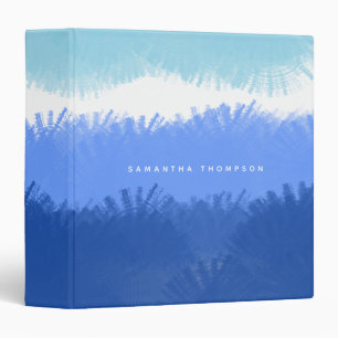 Modern Abstract Watercolor Blue Tones Binder
