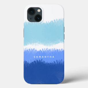 Modern Abstract Watercolor Blue Tones iPhone 13 Case