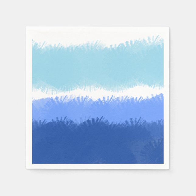 Modern Abstract Watercolor Blue Tones  Napkin (Front)