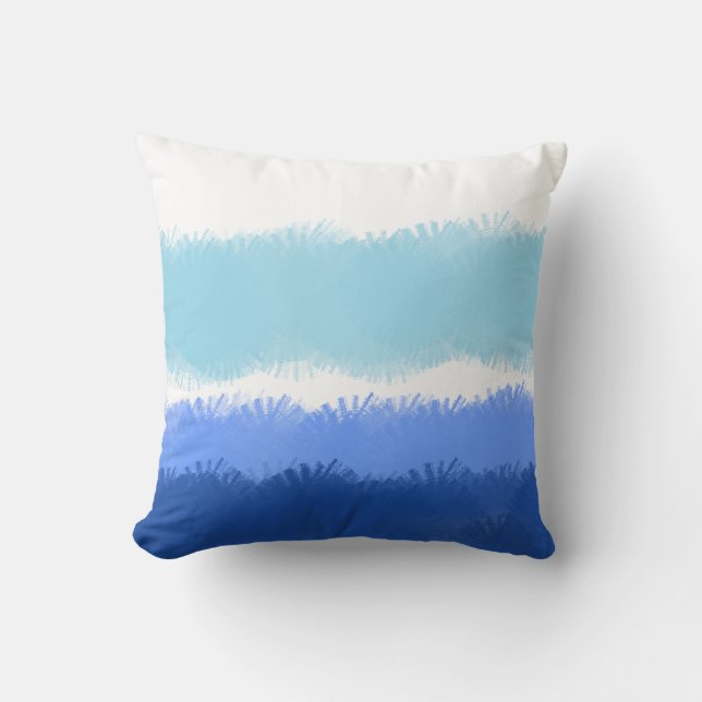 Modern Abstract Watercolor Blue Tones  Throw Pillow (Front)