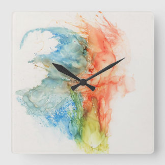 Modern Abstract Watercolor Clock