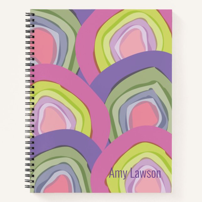 Modern Abstract Watercolor Custom Notebook (Front)
