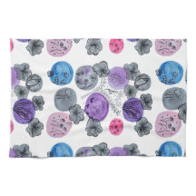 Modern Abstract Watercolor Floral Kitchen Towel