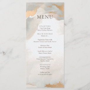Modern Abstract Watercolor Gold Wedding Menu