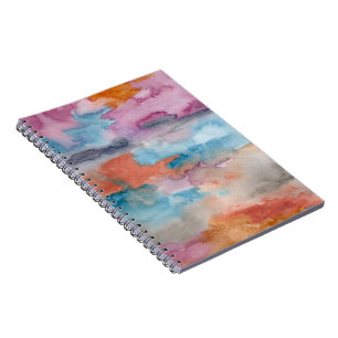 Modern abstract watercolor notebook
