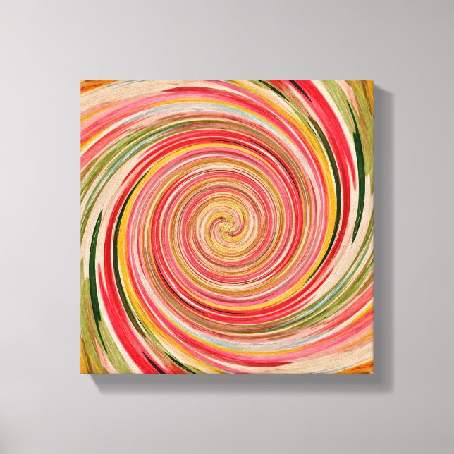 Modern Abstract Watercolor Pastels Pink Canvas Print (Front)