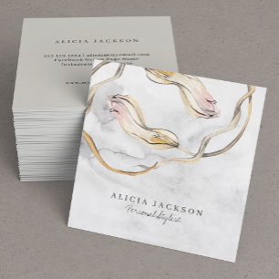 Modern abstract watercolor personal stylist square business card