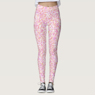 Modern Abstract Watercolor Pink Yellow Spots   Leggings