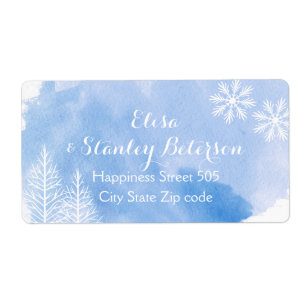 Modern abstract watercolor splash blue wedding