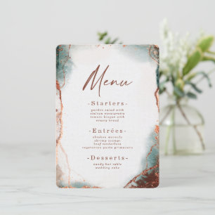 Modern Abstract Watercolor Terra Cotta Wedding Menu